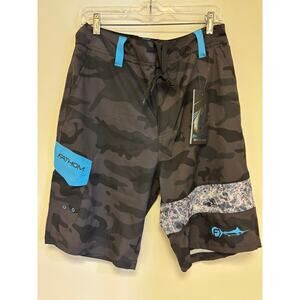 Fathom Offshore Distress Camo Board Shorts Size 32 NWT